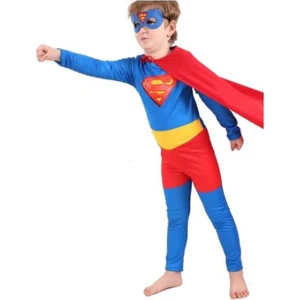 Pj Masks Superman Erkek Çocuk Mavi Maskeli Pelerinli Basic Kostüm