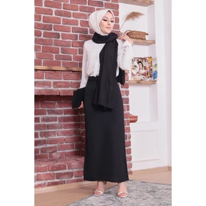 İmaj Butik Beli Lastikli Kalem Etek/siyah