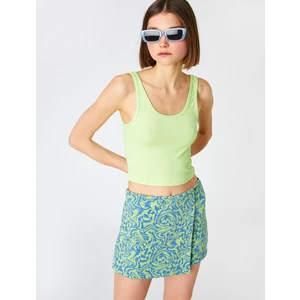 Şort Etek Mini Geometrik Desenli