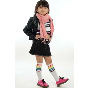 Açık Pembe Çocuk Fular Mavi