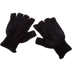 Unisex Kesik Siyah Yün Eldiven