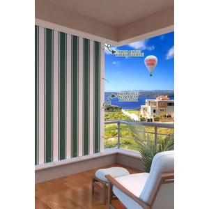 Camda Home Balkon Perdesi, 250 x 190 Yeşil Renkli Balkon Brandası