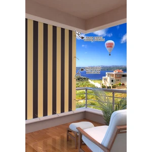 Camda Home Balkon Perdesi, 400 x 250 Kahverengi Renkli Balkon Brandası