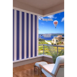Camda Home Balkon Perdesi, 540 x 200 Mavi Renkli Balkon Brandası