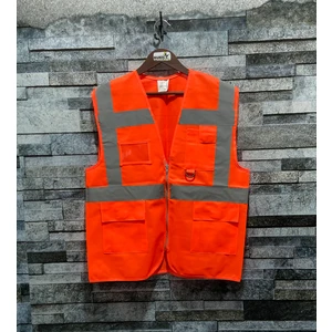 Mühendis Tipi Reflektörlü Ikaz Yeleği (Turuncu)