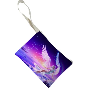 Unisex Anime Melek Desenli Portföy Clutch Çanta