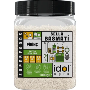 Idolagro Sella Basmati Pirinç Superfoods Parboiled, Yapışmaz Aromatik Extra Uzun Tane 1000 gr