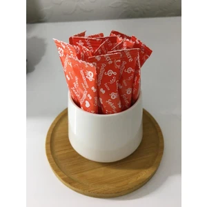 Merpak Ambalaj Stick Şeker Kırmızı Baskılı Stick Kristal Toz Şeker 3 gr 100'lü