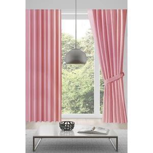 Mevva Home Kadife Fon Tek Kanat Perde 1x2 Seyrek Pileli Açık Pembe