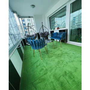 Balkon Için Jel Taban Çim Görünümlü Kaymaz Halı