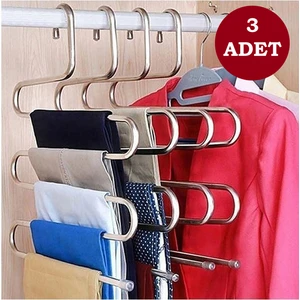 Carat Home 5 Katlı Pantolon Eşarp Askısı Metal 3 Adet