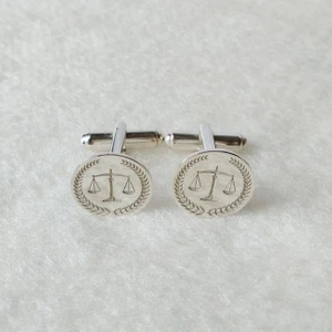 Gökdeniz 925 Adalet Terazisi Özel Tasarım 925 Ayar Gümüş Erkek Kol Düğmesi