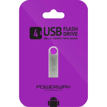 Powerway  4 GB Metal Flash Bellek Metal Tasarım Usb Bellek The Latest Tecnology Chipset Data