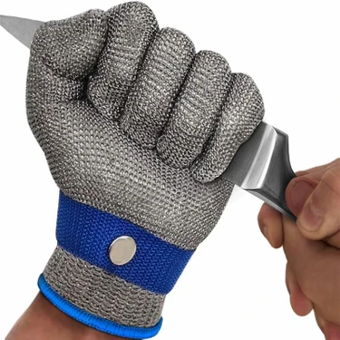 Aksh Kesi̇lmez Çeli̇k Tel Hasir Örgü Eldi̇ven Iş Güvenli̇ği̇ Kesi̇m Eldi̇veni̇ S-M-L-XL