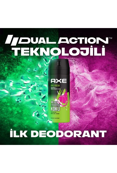 Axe Erkek Deodorant & Bodyspray Epic Fresh 48 Saat Etkileyici Koku 150 ml