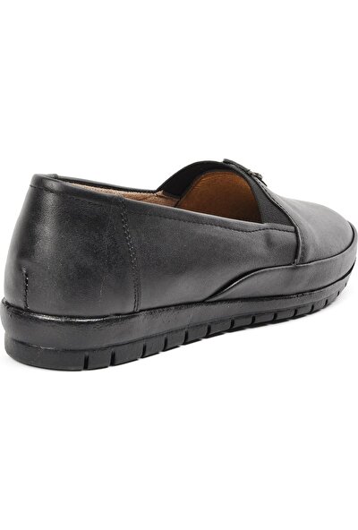 Eslemm 141 Siyah Comfort Içi Hakiki Deri Kadın Günlük Ayakkabı