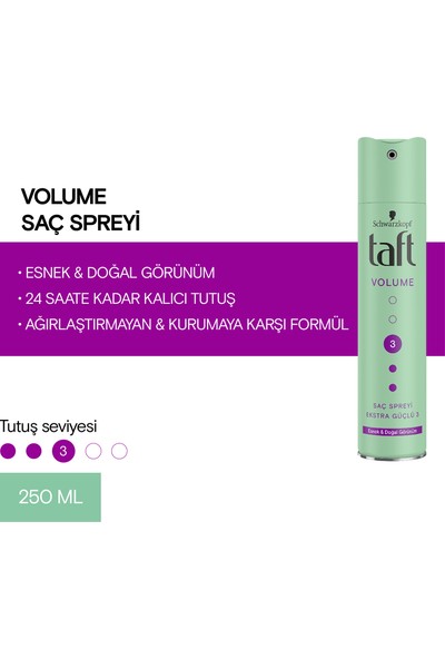 Taft True Volume ( Ekstra Hacim Veren ) Sprey 250 Ml