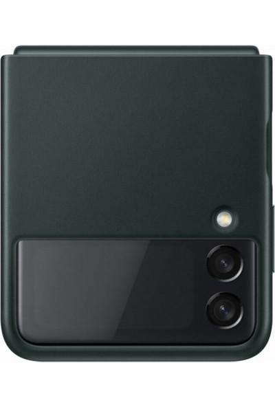 Samsung Galaxy Z Flip3 Leather Cover Kılıf - Haki Yeşil