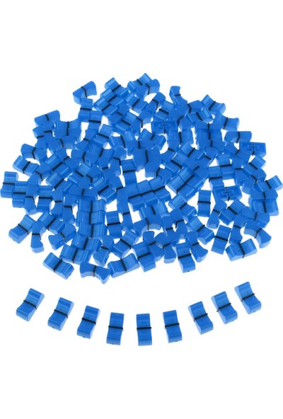 Prettyia 100 Parça Dj Mikserler Düz Slayt Itme Topuzu Kapaklar 8 mm Onarım Aksesuarları Mavi (Yurt Dışından)