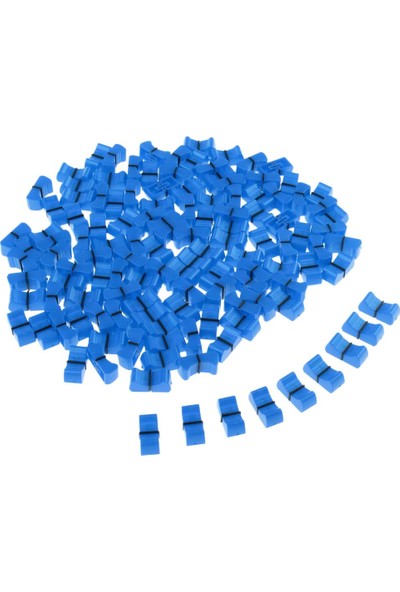 Prettyia 100 Parça Dj Mikserler Düz Slayt Itme Topuzu Kapaklar 8 mm Onarım Aksesuarları Mavi (Yurt Dışından)