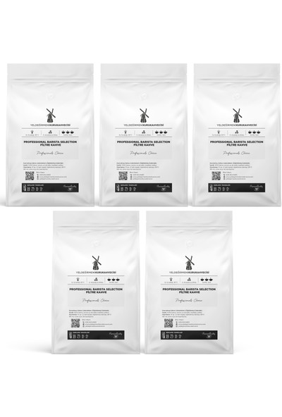 Yeldeğirmeni Kurukahvecisi Professional Barista Selection (Filter Coffee) Filtre Kahve 5 Adet x 200 gr
