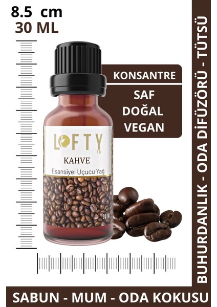 Kahve Uçucu Yağ Buhurdanlık Esansı Konsantre Oda Kokusu Uçucu Esans Buhur Yağı 30ML