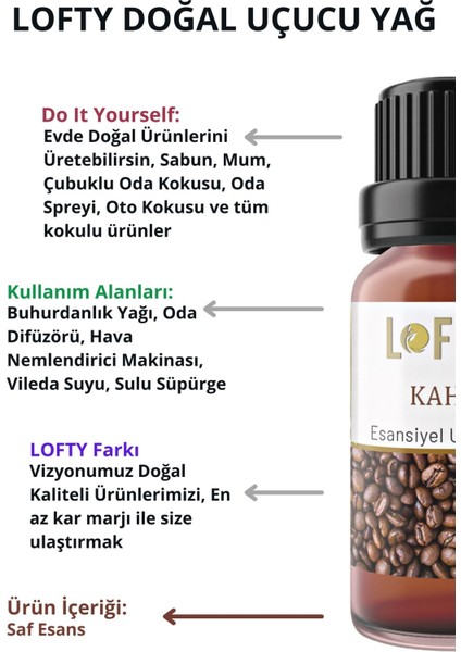Kahve Uçucu Yağ Buhurdanlık Esansı Konsantre Oda Kokusu Uçucu Esans Buhur Yağı 30ML