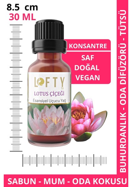 Lotus Çiçeği  Uçucu Yağ  Buhurdanlık Esansı Konsantre Oda Kokusu  Esans Buhur Yağı 30ML