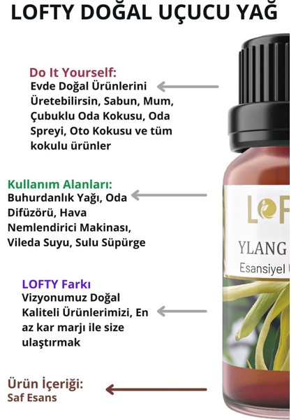 Ylang Ylang Uçucu Yağ Buhurdanlık Esansı Oda Kokusu 10ML