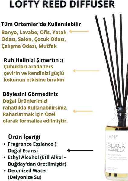 Black Vanilla Bambu Çubuklu Oda Kokusu 100 ml