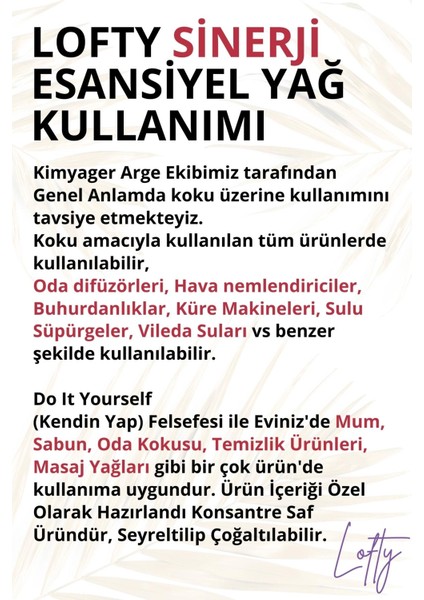 Konsantrasyon - Odaklanma Sinerji Karışım Esansiyel Uçucu Yağ Buhurdanlık Yağı Aromaterapi Difüzör,