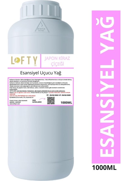 Japon Kiraz Çiçeği Esansiyel Uçucu Yağ, Konsantre Esans, Oda Kokusu 1000 ml