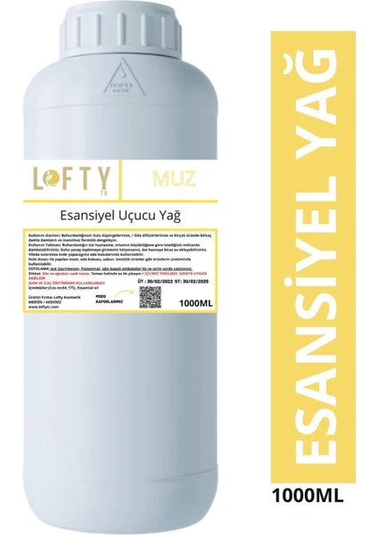 Muz Esansiyel Uçucu Yağ, Konsantre Esans, Oda Kokusu 1000 ml