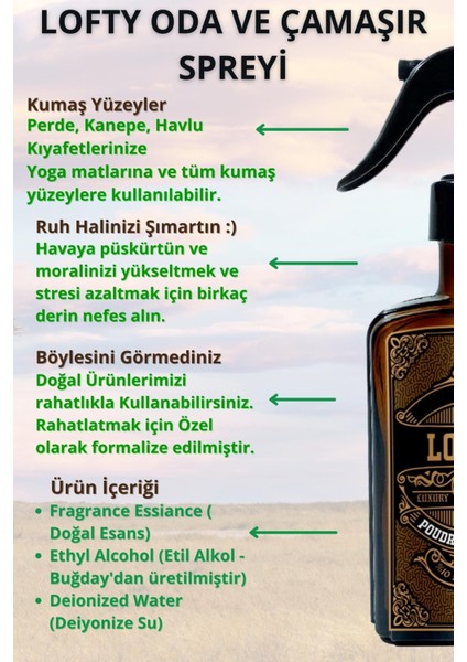 Lavanta Extra Cam Şişe Oda ve Çamaşır Spreyi Vegan Içerik / Oda Parfümü / Oda Kokusu Lüx / Lavander