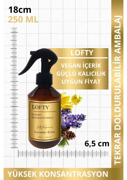 Lavanta Extra Oda ve Çamaşır Spreyi Oda Parfümü, Oda Kokusu, Koku Giderici Lavander Extra 250ML