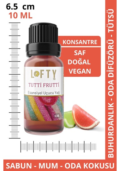 Tutti Frutti Sakız Uçucu Yağ Buhurdanlık Esansı Konsantre Oda Kokusu Esans Buhur Yağı 10 ml