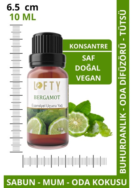 Bergamot  Uçucu Yağ  Buhurdanlık Esansı Konsantre Oda Kokusu Uçucu Esans Buhur Yağı 10 ml