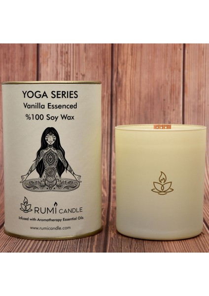 Rumi Candle Yoga Mumu Serisi Soya Mum Soya Wax Ahşap Fitil Lüx Mum Kokulu Aromaterapik Esansiyel Mum