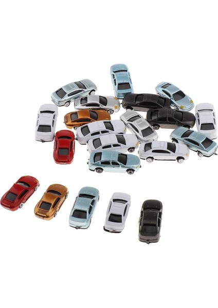 2x Ho Scale 1: 200/1: 150/1: 100 Boyalı Araba Modeli, Mini Peri Bahçe Kitleri Parçaları Dekor, 20 Set (Yurt Dışından)