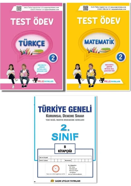 Proje Yayınları Projeyayınları 2. Sınıf Matematik-Türkçe Test Ödevi Kitabı (2 Kitap+ Kurumsal Deneme Sınavı)