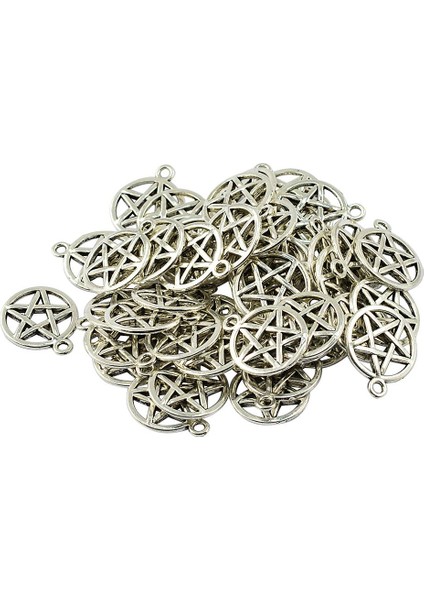 50 Adet Alaşım Kolye Kolye Yuvarlak Yıldız Pentagramı Dıy Charms Takı El Sanatları (Yurt Dışından) fırsatları