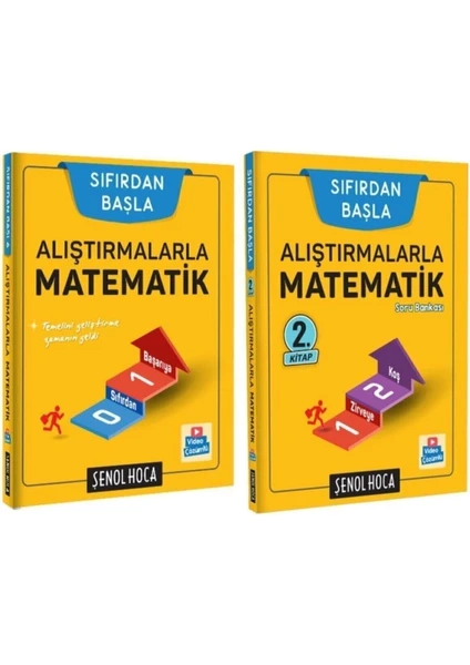 Şenol Hoca Yayınları Sıfırdan Başla - Alıştırmalarla Matematik 1 ve 2 - 2 Kitap (Ciltli)