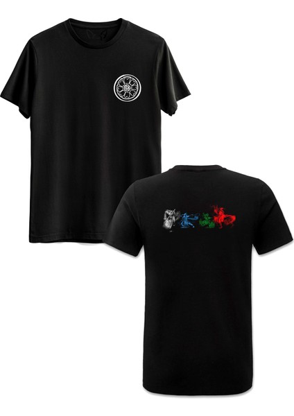 Avatar The Last Airbender Ön Arka Baskılı Siyah Tshirt