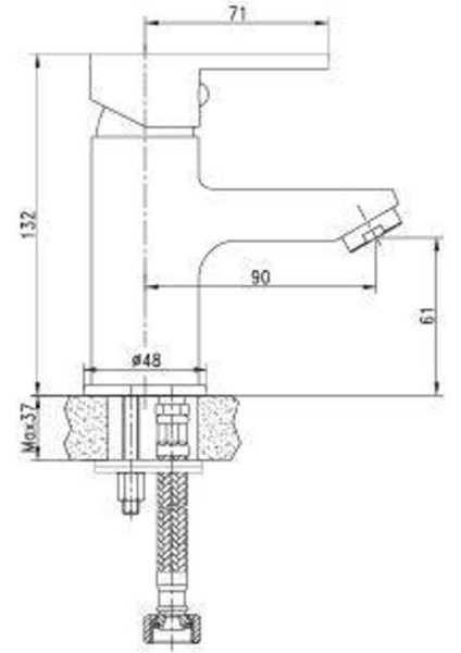 Bocchi Neto Eco Lavabo Bataryası Krom 1025 0001