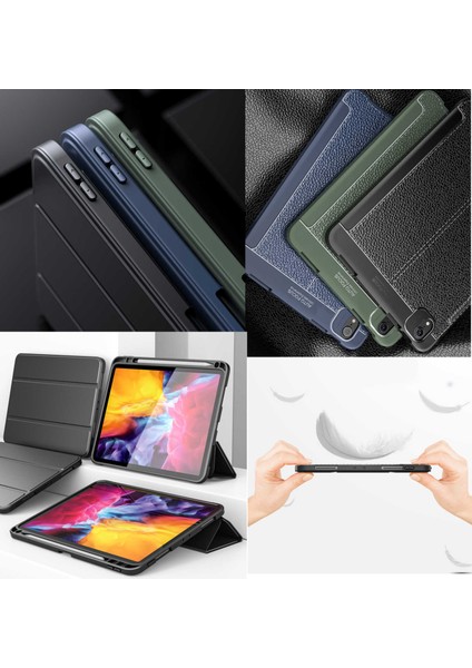 Apple iPad Air 10.9 2022 (5.nesil) Uyumlu Wlons Standlı Kalemlikli Tablet Kılıfı Lüx Premium Deri Görünümlü indirimleri