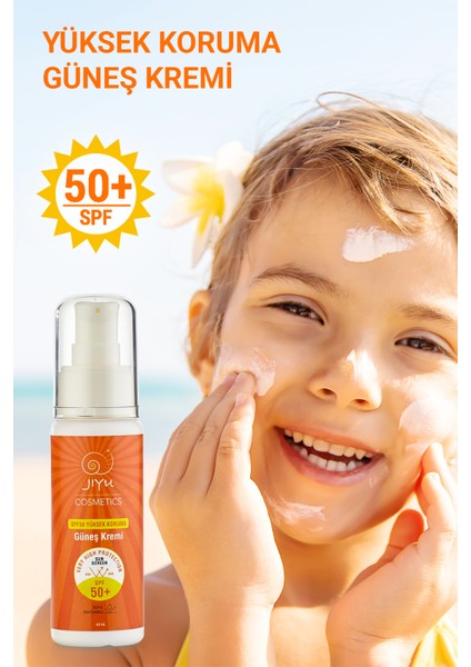 Güneş Kremi Yüksek Koruma SPF50+ Günlük Yüksek UVA/UVB Korumalı Yüz Güneş Kremi Yetişkin ve Çocuklar için 100 ml.