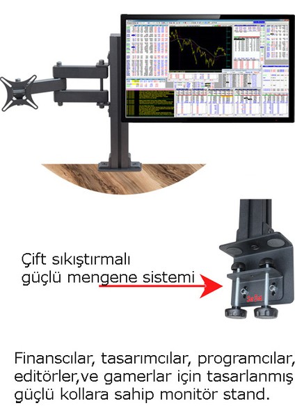 27" Yükseklik Ayarlı Monitör Stand