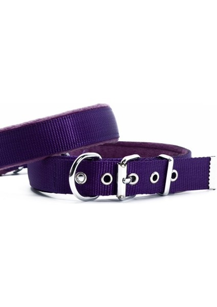 Polar Dokumadan El Yapımı Köpek Boyun Tasması 2X30-35CM Mor