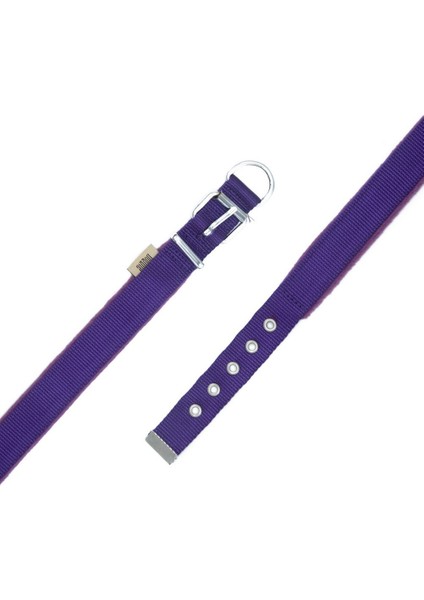 Polar Dokumadan El Yapımı Köpek Boyun Tasması 2X30-35CM Mor
