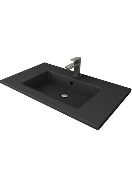 Bocchi Milano Etajerli Lavabo 80 Cm Mat Antrasit 1113-020-0126